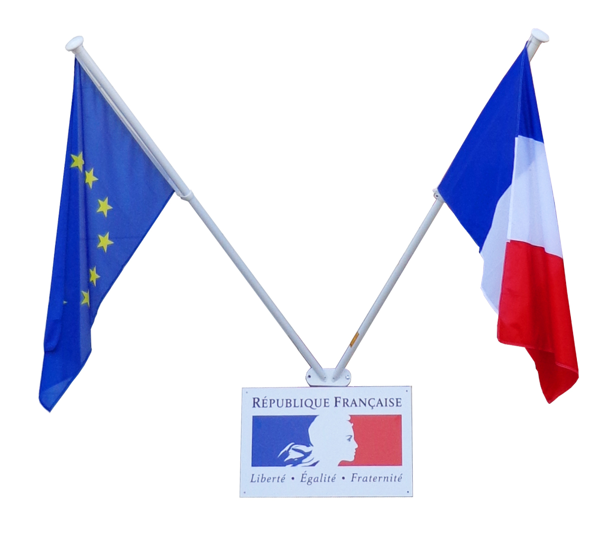 Kit 3 drapeaux France et 1 drapeau U.E