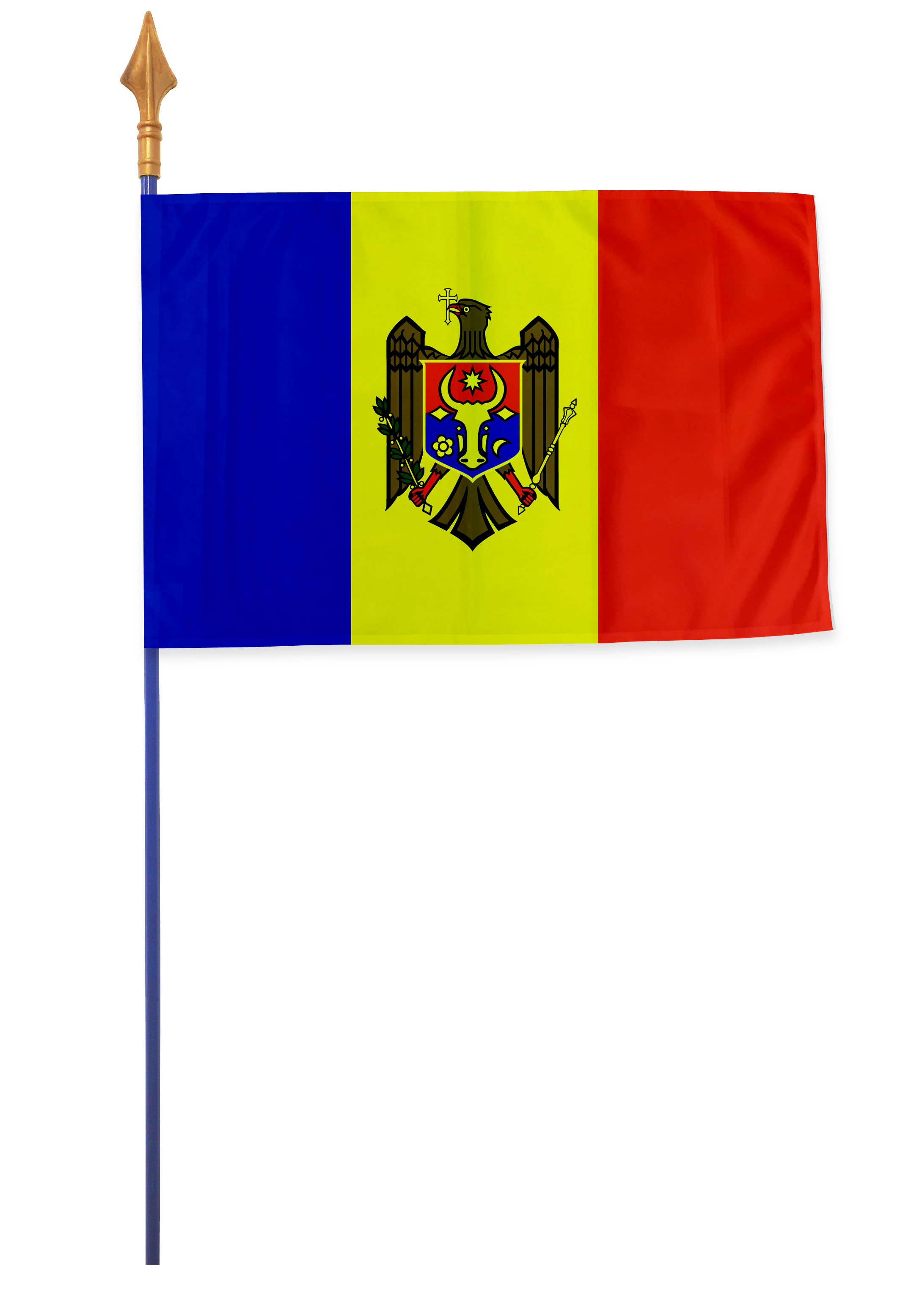 Drapeau de la Moldavie avec oeillets ou corde et bascule Fabriqué