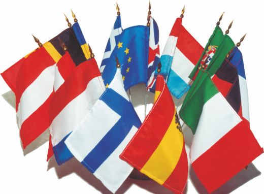 Lot drapeaux de table de l'Union Européenne