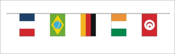 Guirlande 32 nations foot 20*30 cm en plastique