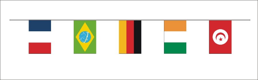 Guirlande 32 nations foot 20*30 cm en plastique