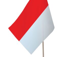 Drapeau de table Monaco socle bois