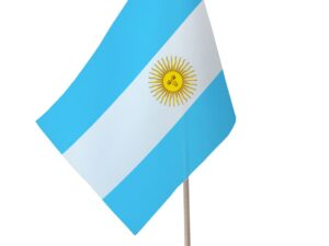 Drapeau de table Argentine socle bois
