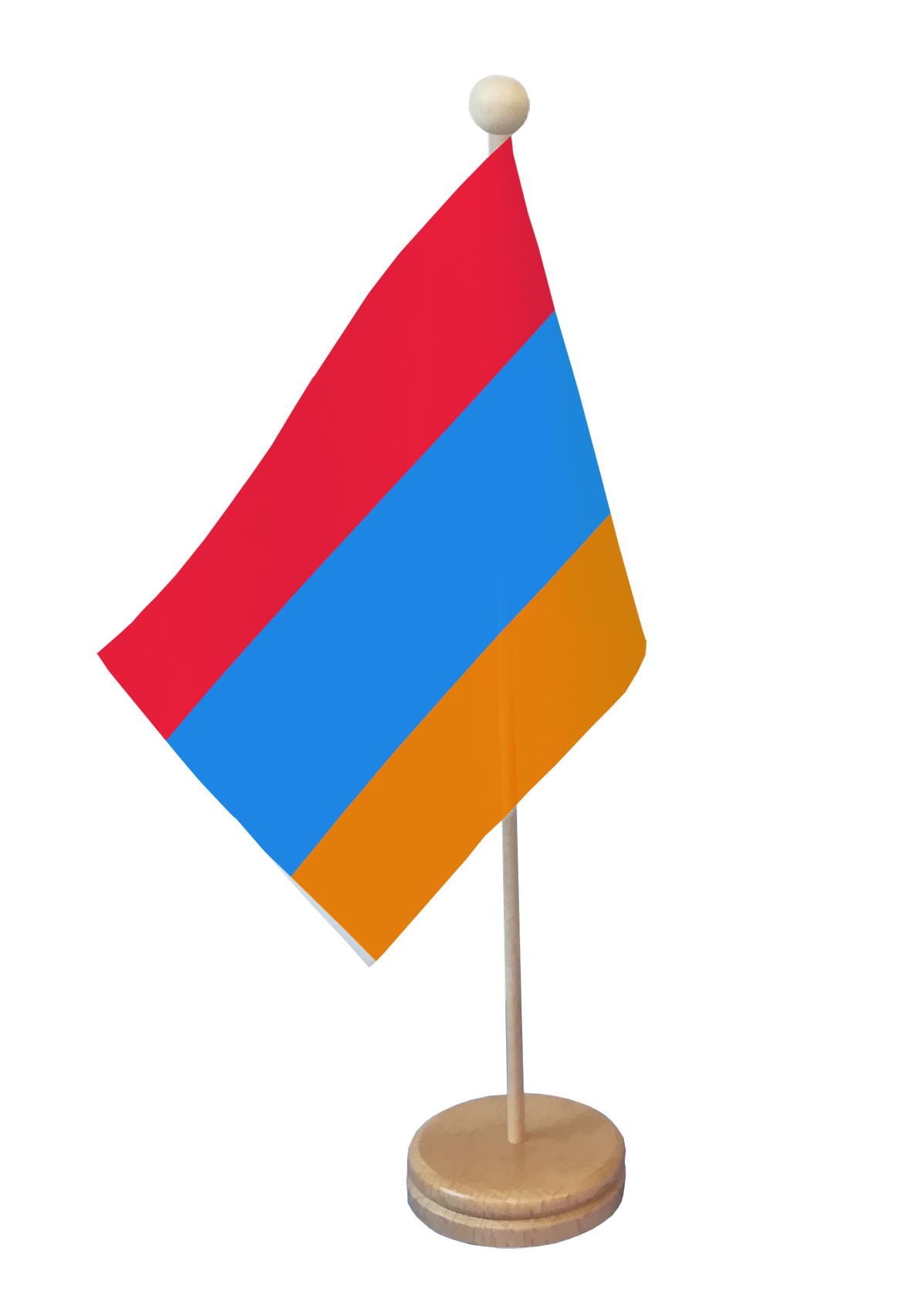 Drapeau de table Arménie socle bois
