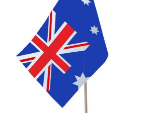 Drapeau de table Australie socle bois