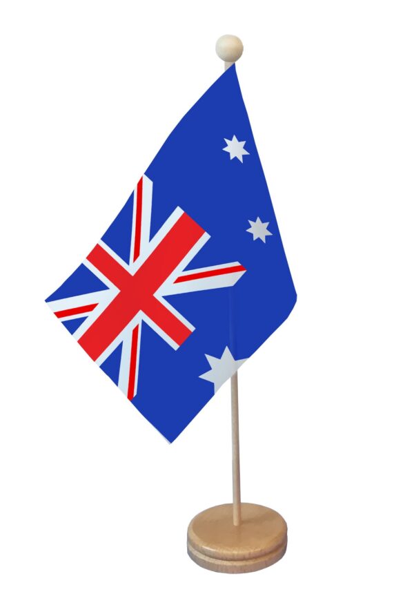 Drapeau de table Australie socle bois