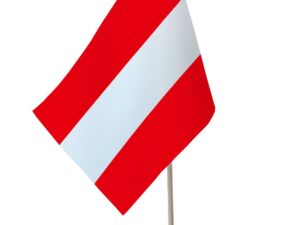Drapeau de table Autriche socle bois