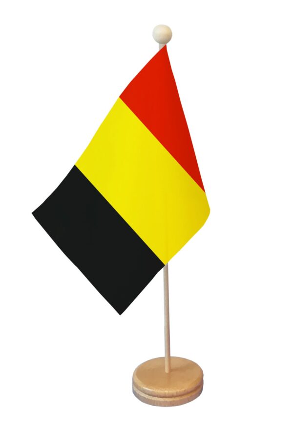 Drapeau de table Belgique socle bois