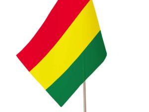 Drapeau de table Bolivie socle bois