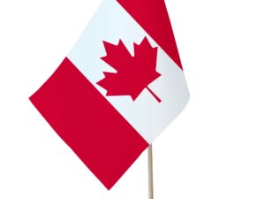 Drapeau de table Canada socle bois