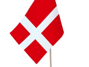 Drapeau de table Danemark socle bois