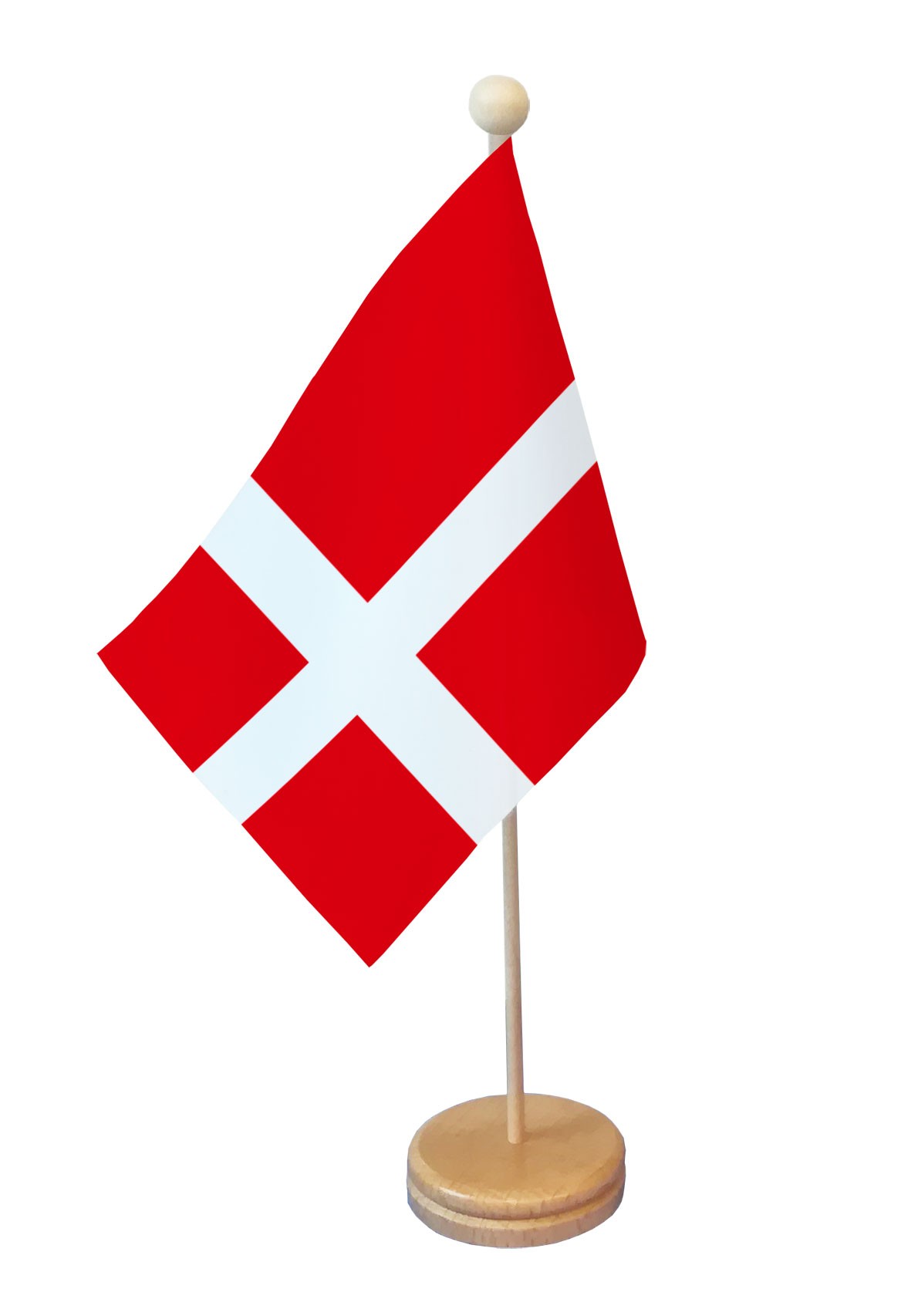 Drapeau de table Danemark socle bois
