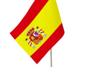 Drapeau de table Espagne socle bois