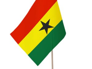 Drapeau de table Ghana socle bois