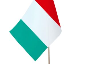 Drapeau de table Italie socle bois