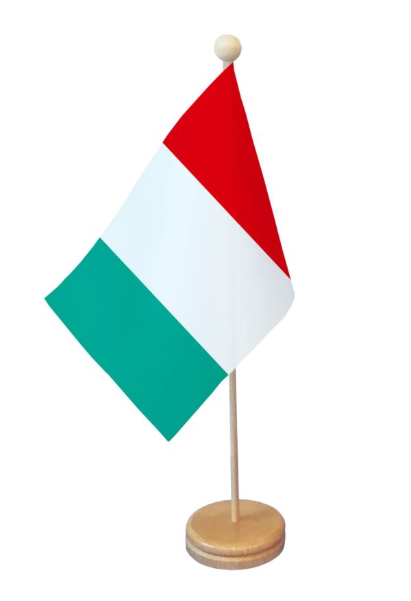 Drapeau de table Italie socle bois