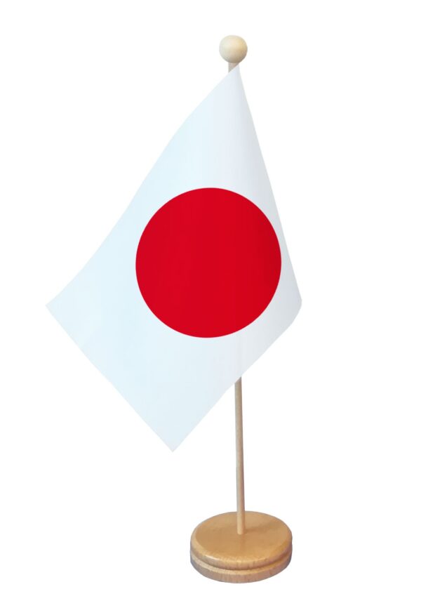 Drapeau de table Japon socle bois