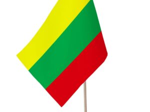 Drapeau de table Lituanie socle bois
