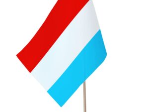 Drapeau de table Luxembourg socle bois