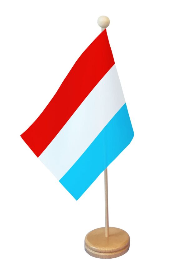 Drapeau de table Luxembourg socle bois