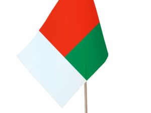 Drapeau de table Madagascar socle bois