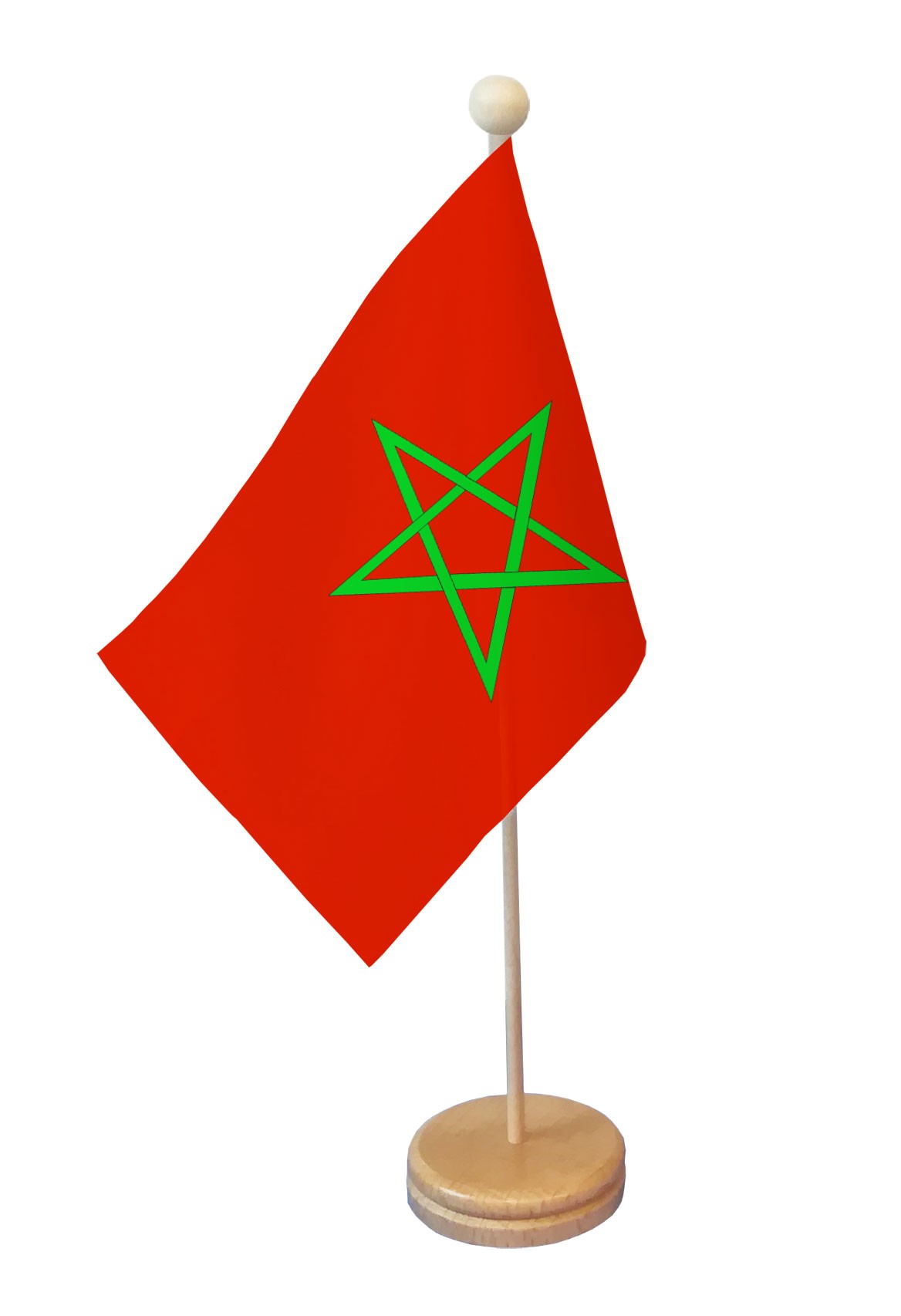 Drapeau de table Maroc socle bois