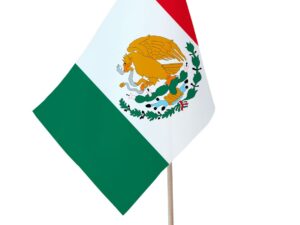 Drapeau de table Mexique socle bois