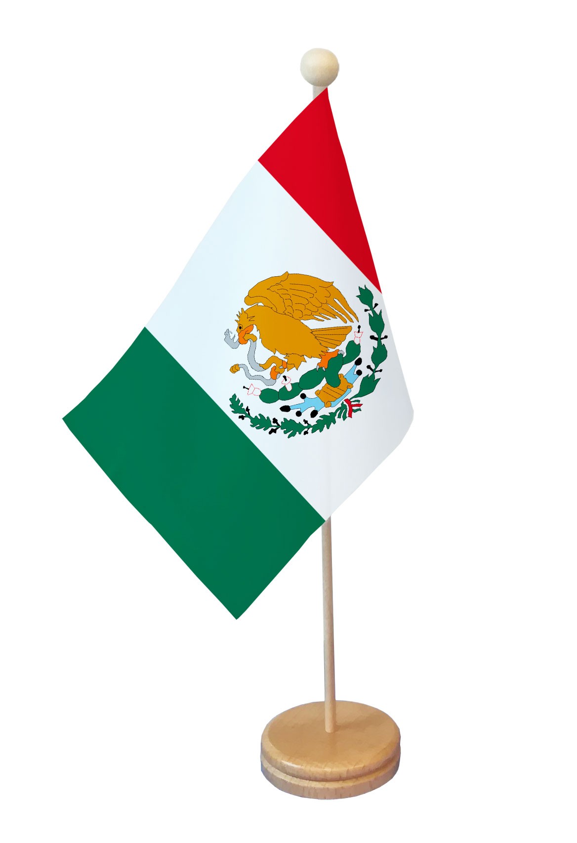 Drapeau de table Mexique socle bois