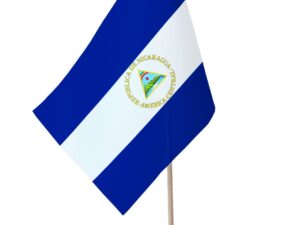 Drapeau de table Nicaragua socle bois
