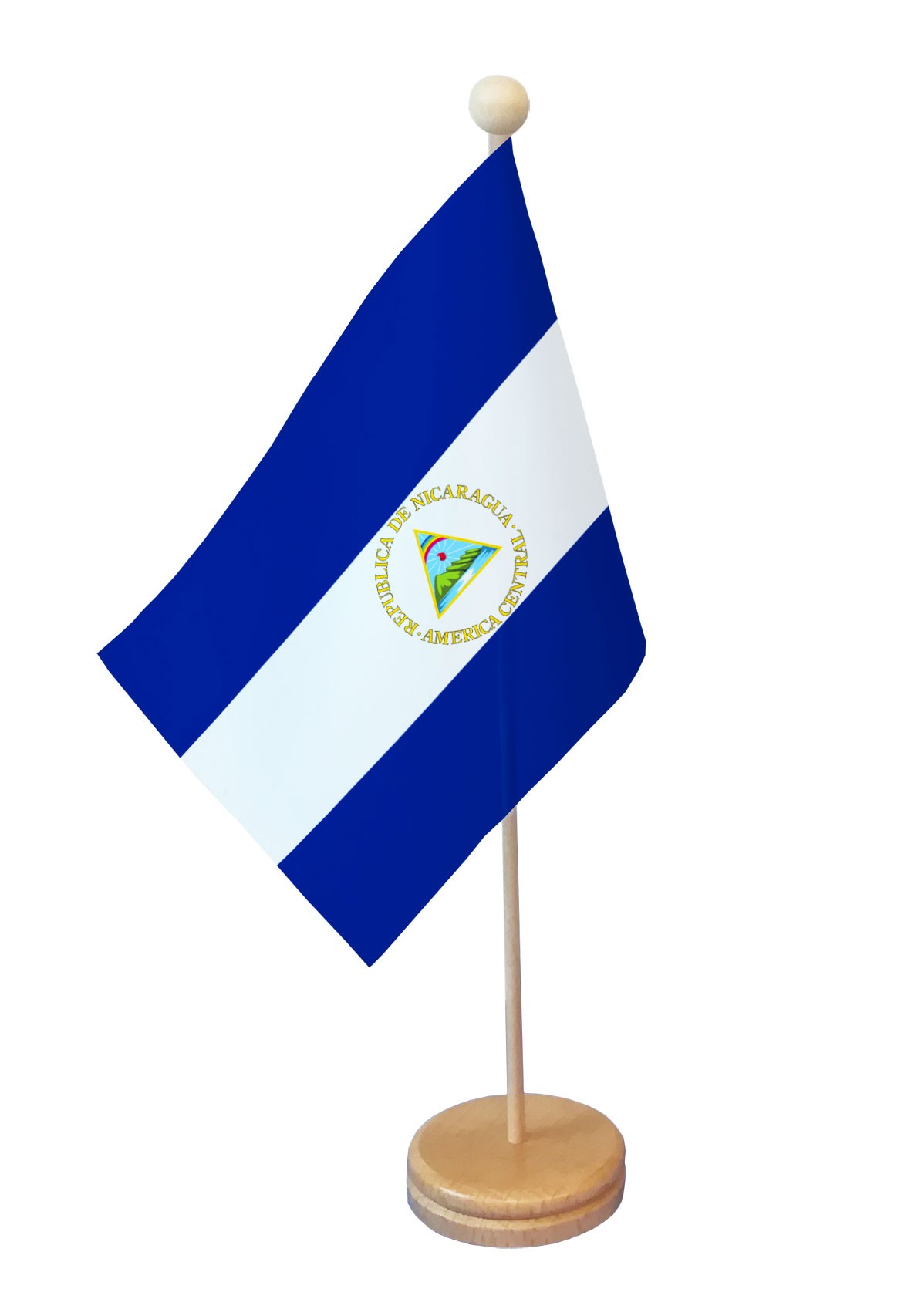 Drapeau de table Nicaragua socle bois