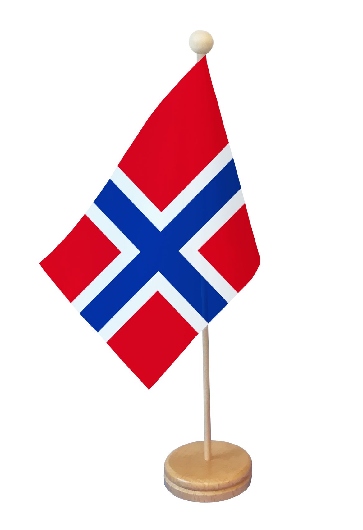 Drapeau de table Norvège socle bois