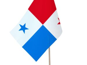 Drapeau de table Panama socle bois