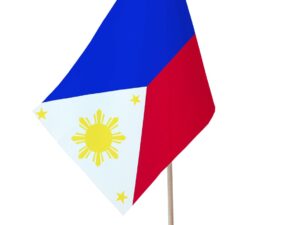 Drapeau de table Phillipines socle bois
