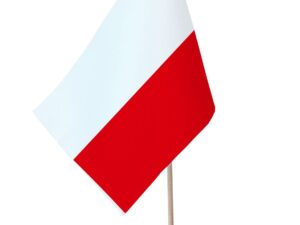 Drapeau de table Pologne socle bois