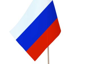 Drapeau de table Russie socle bois