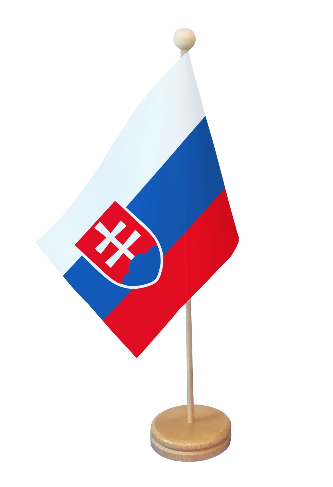 Drapeau de table Slovaquie socle bois