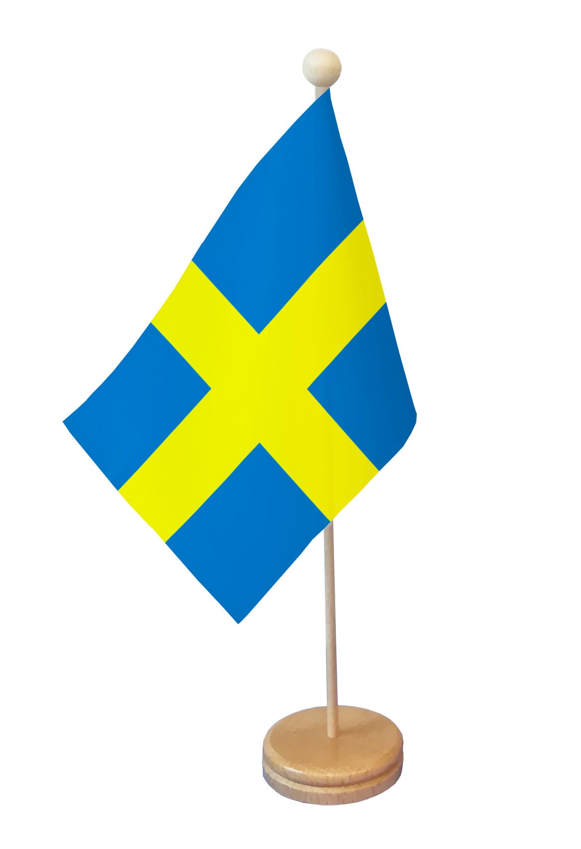 Drapeau de table Suède socle bois