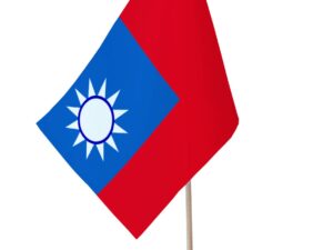 Drapeau de table Taiwan socle bois