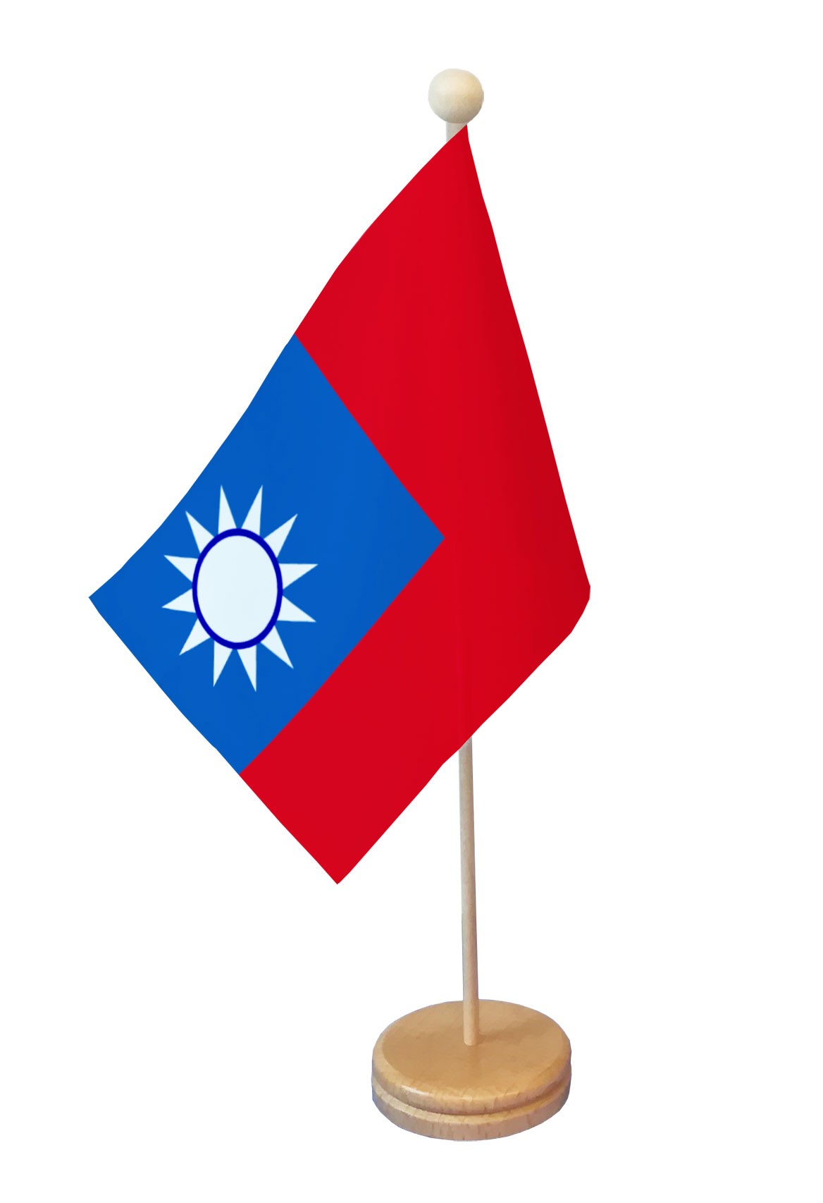 Drapeau de table Taiwan socle bois