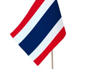 Drapeau de table Thaïlande socle bois