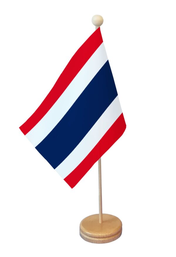 Drapeau de table Thaïlande socle bois