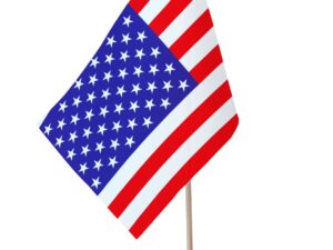 Drapeau de table Etats-Unis socle bois
