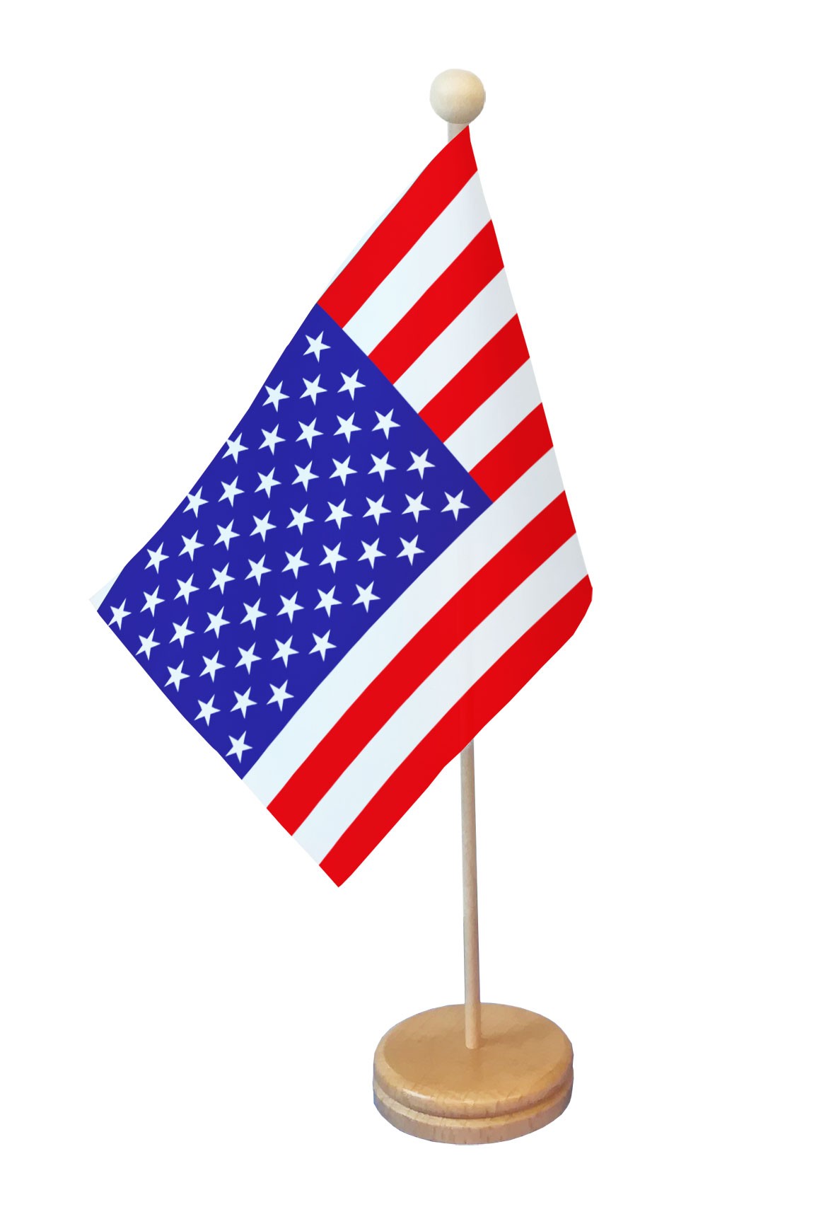 Drapeau de table Etats-Unis socle bois