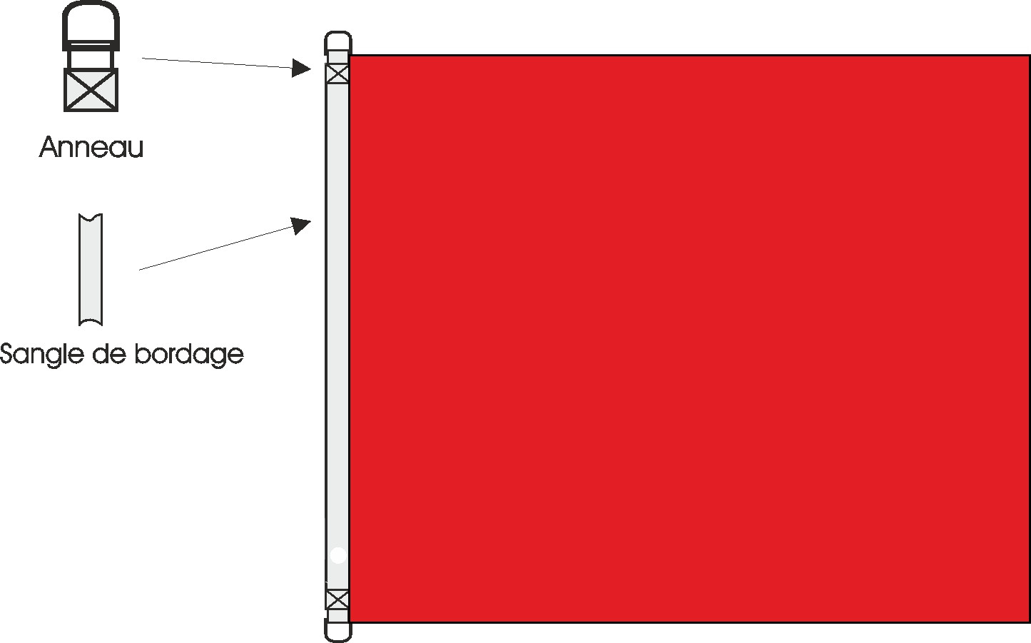 Pavillon plage rouge 125*150